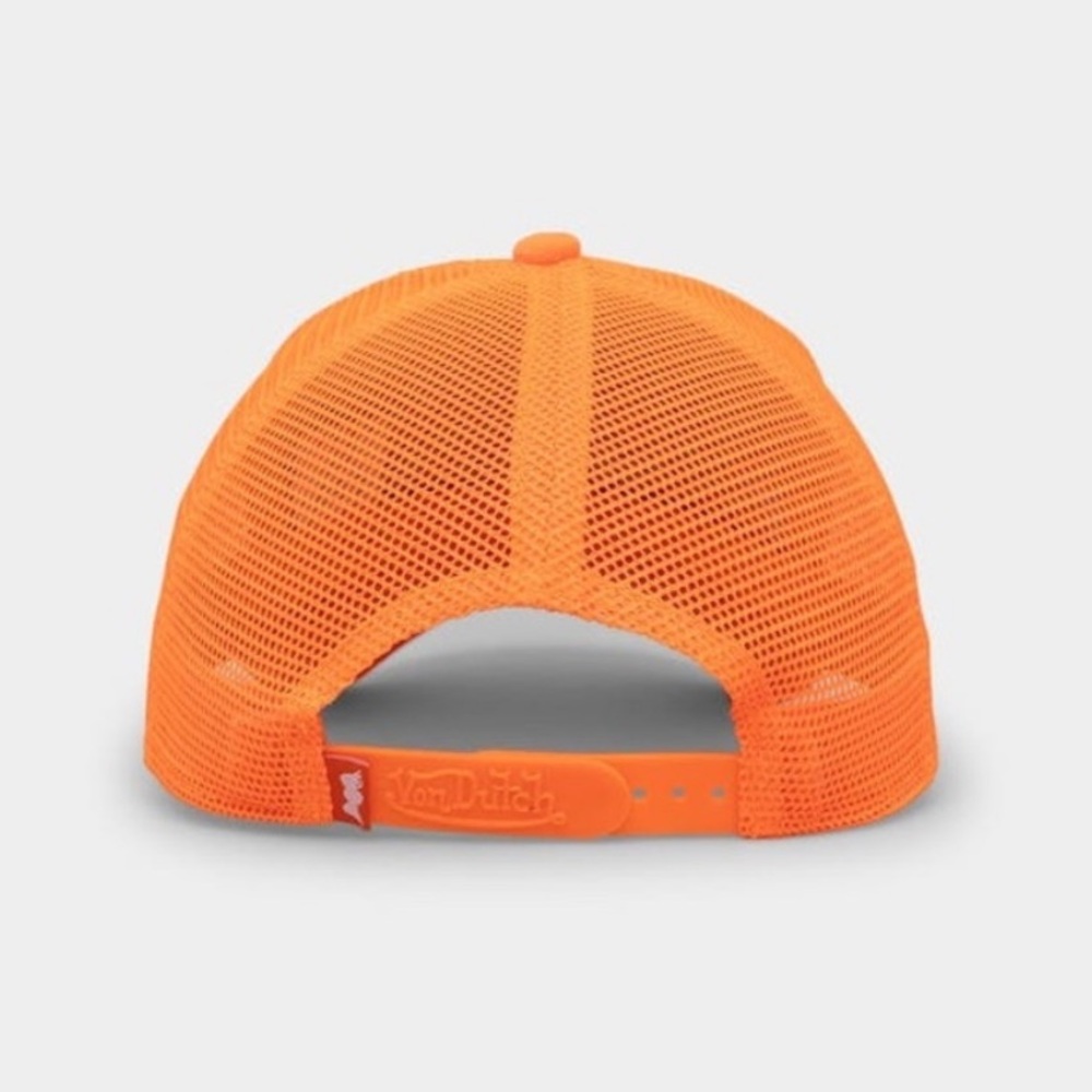 LAST 1- Von Dutch Orange Velvet Trucker Hat - Picture 2 of 5